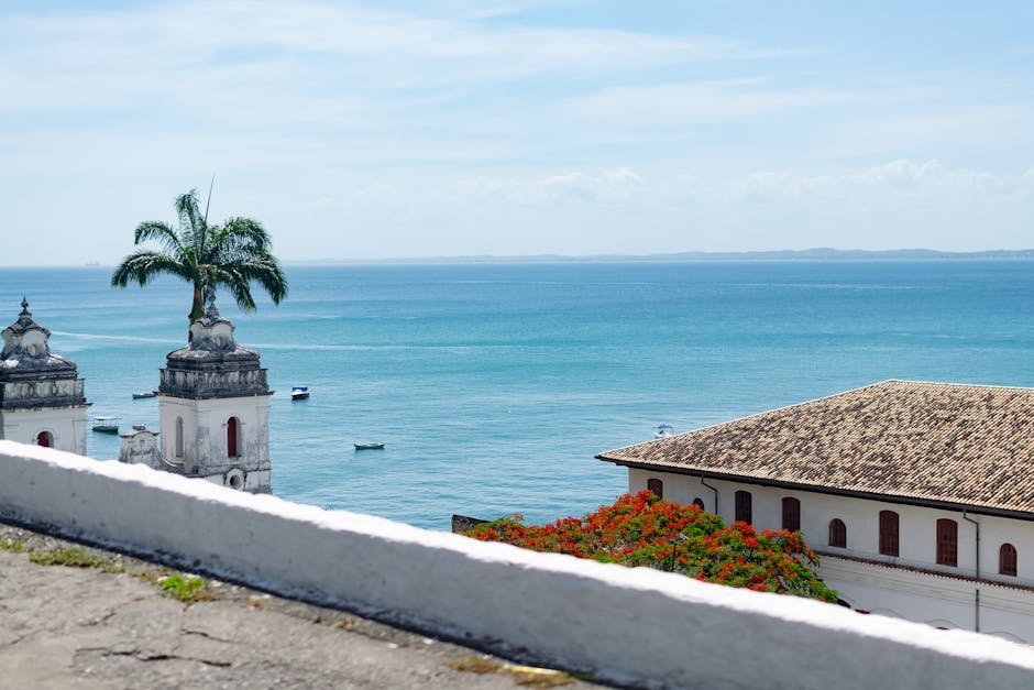 Colourful colonial facades and cobblestone streets of Salvador's Pelourinho district