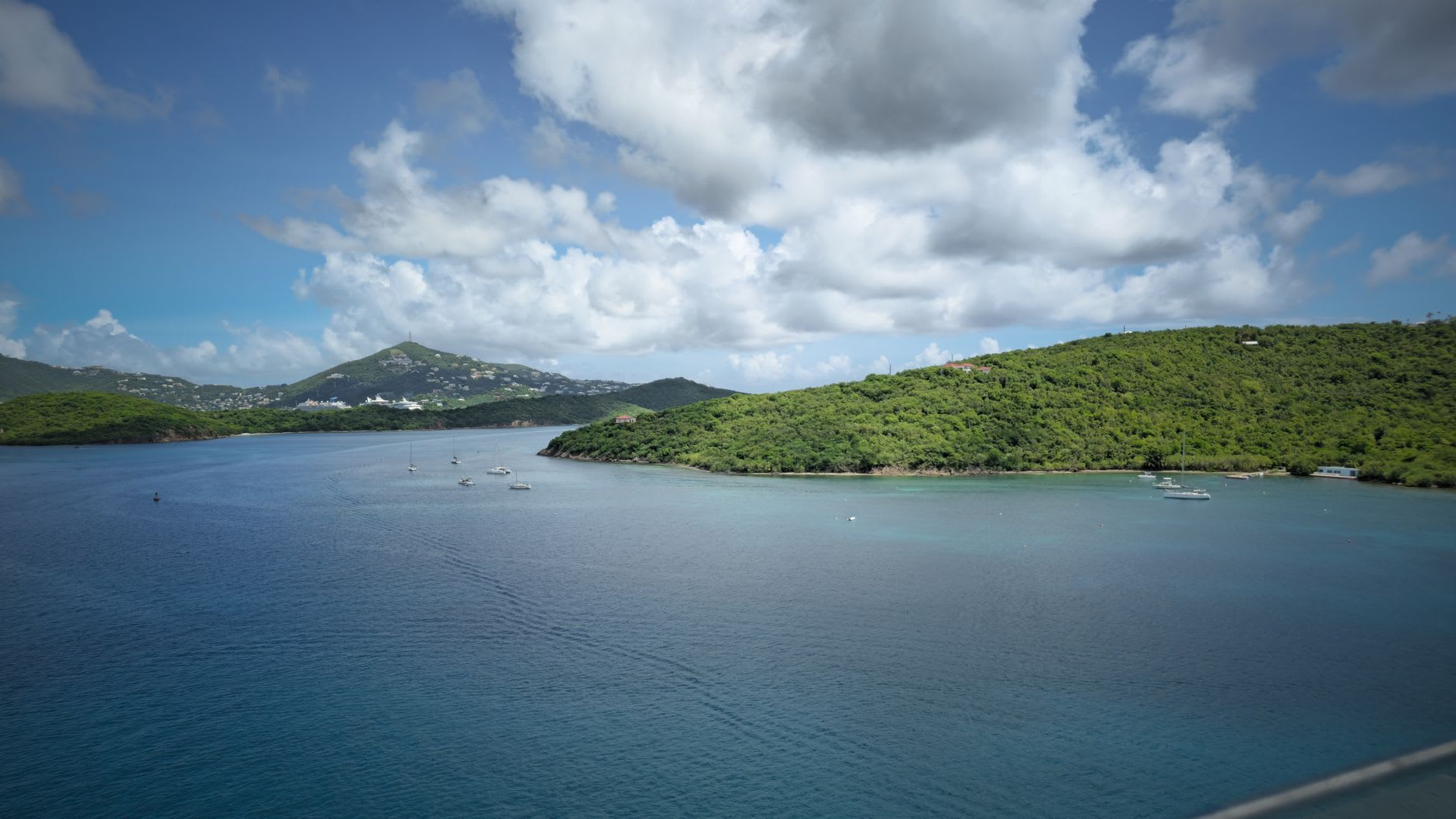 White Bay beach on Jost Van Dyke with palms leaning over perfectly turquoise water and a hammock strung between two trees
