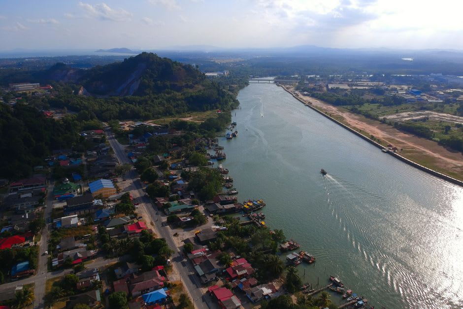 Panoramic view from Bukit Patoi summit across the Temburong lowlands toward the coast