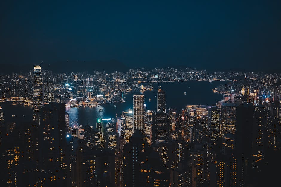 Hong Kong's skyline at night from Victoria Peak
