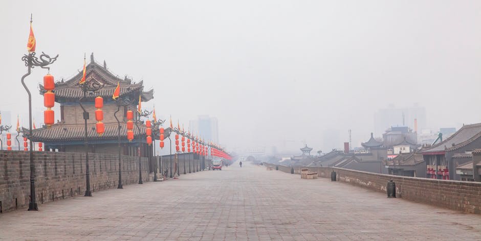 Xi'an's ancient city walls stretching into the distance