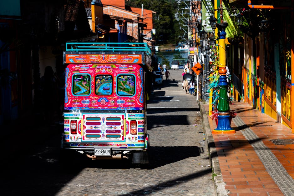 The colorful painted zocalos decorating Guatape's village buildings