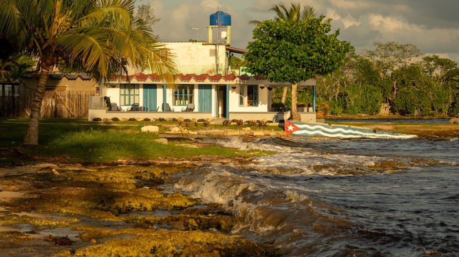 Waterfront sunset view over Cienfuegos bay