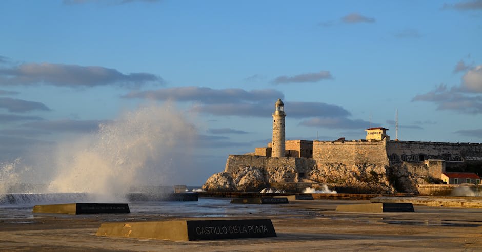 Historic stone fortress overlooking a Caribbean harbor