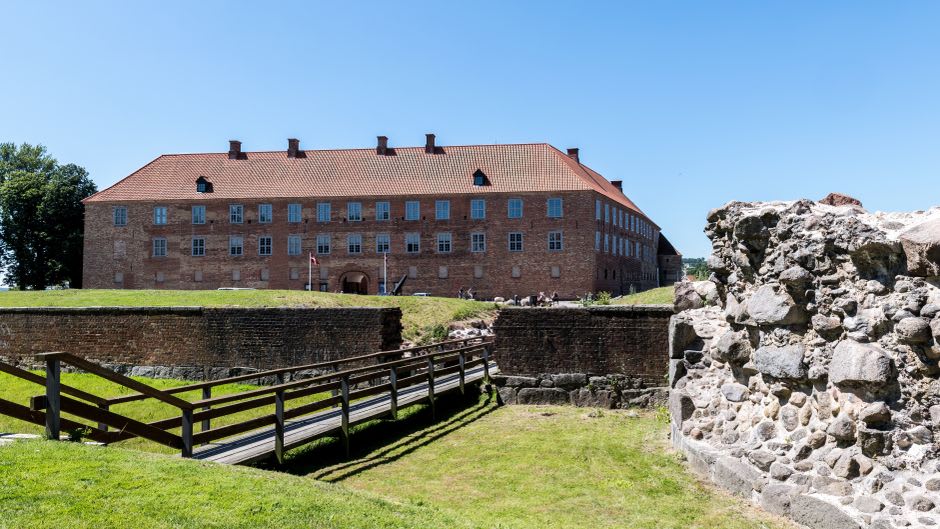 Østerlars round church with its thick fortress-like white walls and conical roof