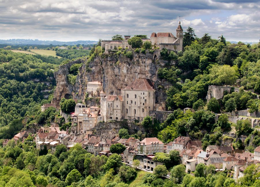 The Black Madonna shrine inside the cliffside sanctuary of Rocamadour