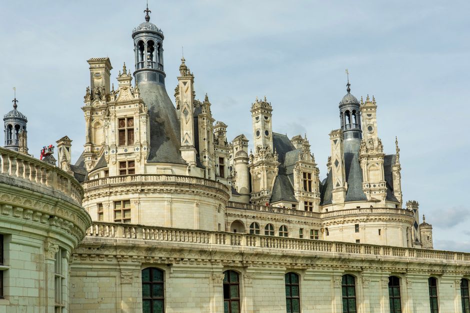 The ornate carved spiral staircase on the François I wing of the Château Royal de Blois