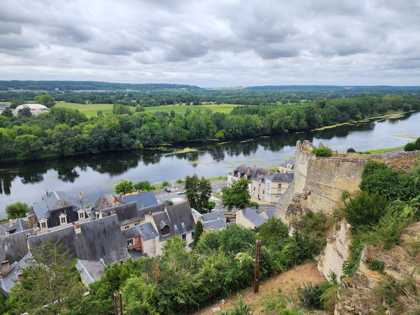 The steep chalky viewpoint above Candes-Saint-Martin looking down over the confluence of the Loire and Vienne rivers