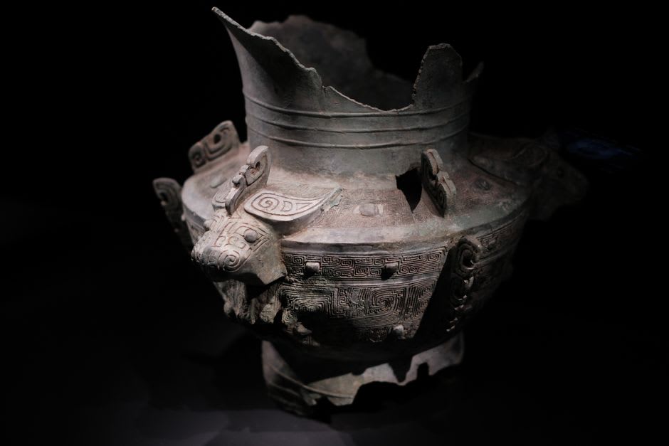 The enormous bronze Vix Krater displayed in the Musée du Pays Châtillonnais in Châtillon-sur-Seine
