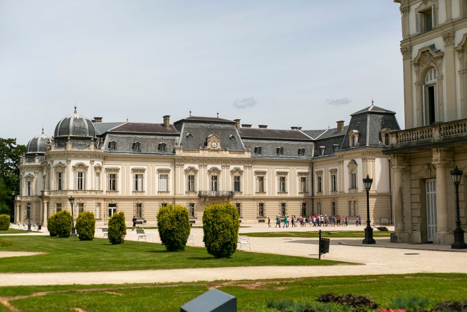The ornate nineteenth-century facade of a champagne house mansion on the Avenue de Champagne in Épernay