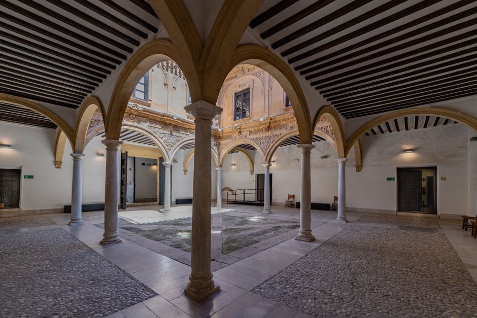 The interior courtyard of a restored Outre-Forêt farmhouse museum in Hunspach