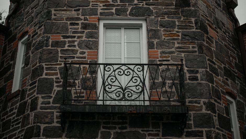 The ornate ironwork and stone facade of the Établissement Thermal spa building in Le Mont-Dore