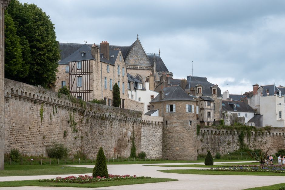 A section of the ancient Gallo-Roman defensive walls encircling the old town of Senlis