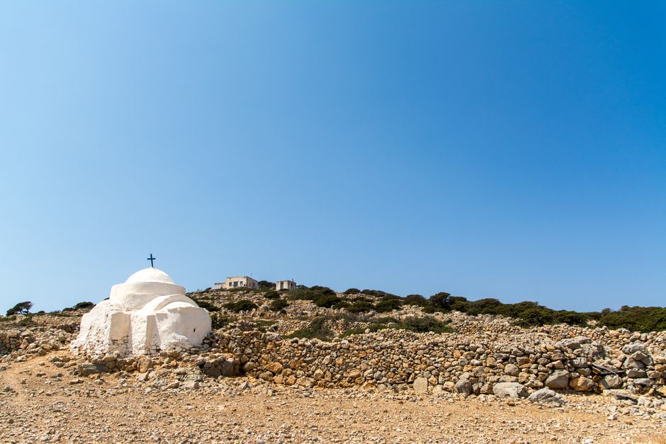 The stone path leading up the hillside above Kursi toward the chapel marking the traditional cave site