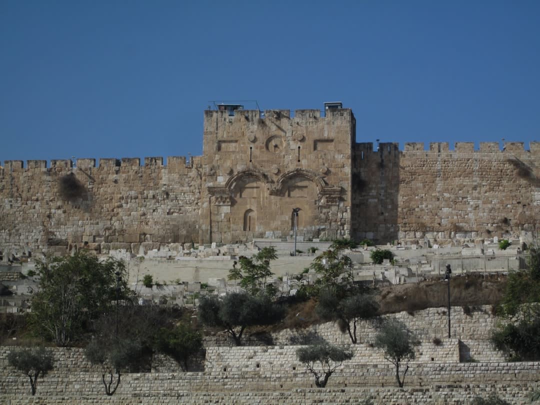 One of the ancient cave fortress entrances cut into the cliff face of Mount Arbel