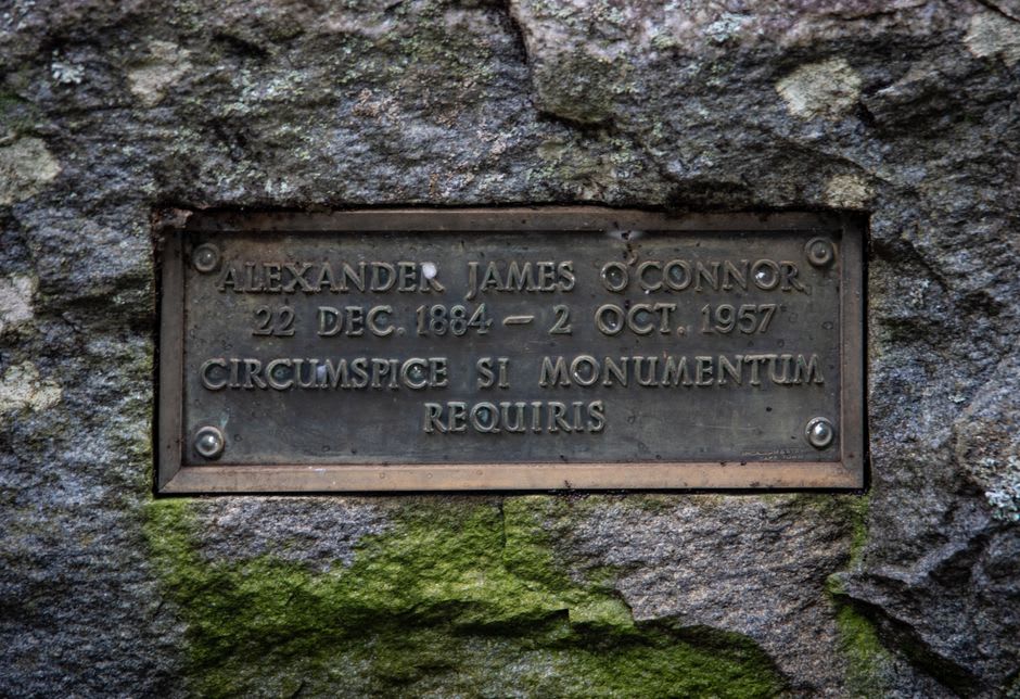 Close-up of a worn 19th-century headstone inscription in Trafalgar Cemetery, Gibraltar