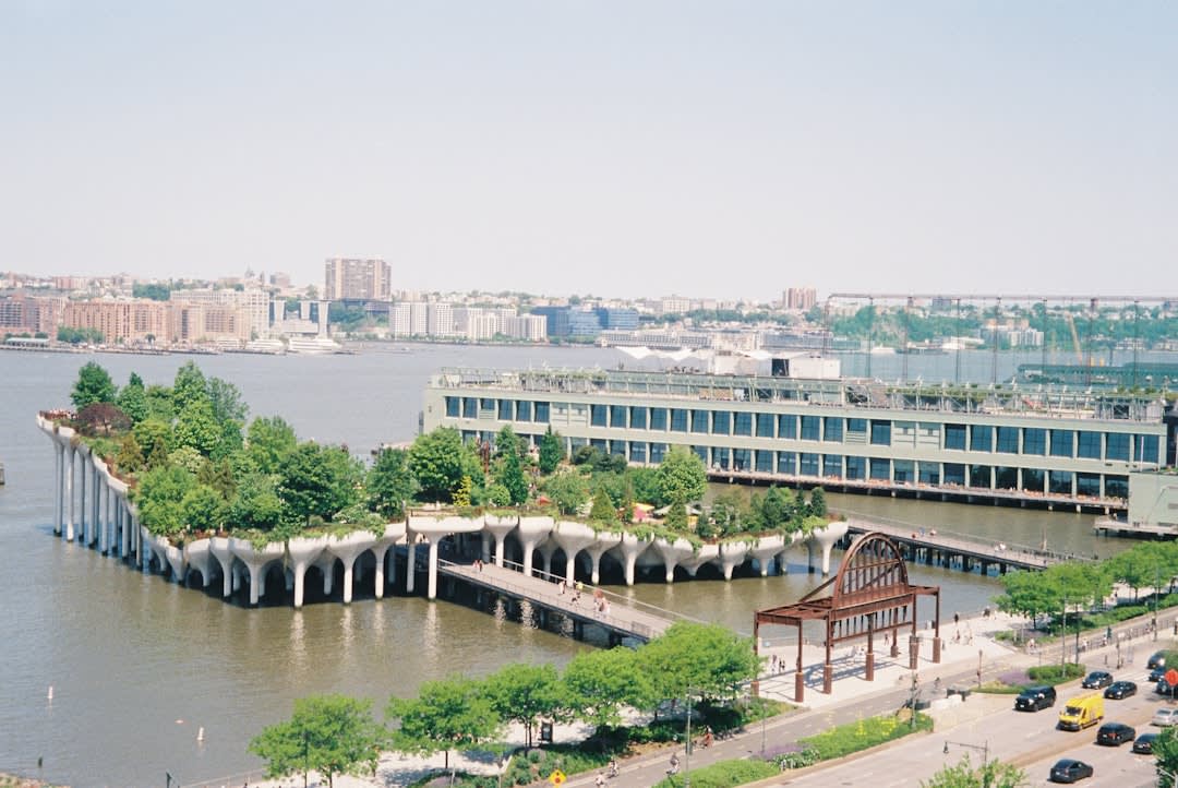 The brick foundations of Fort Kyk-Over-Al overgrown with grass at the river confluence