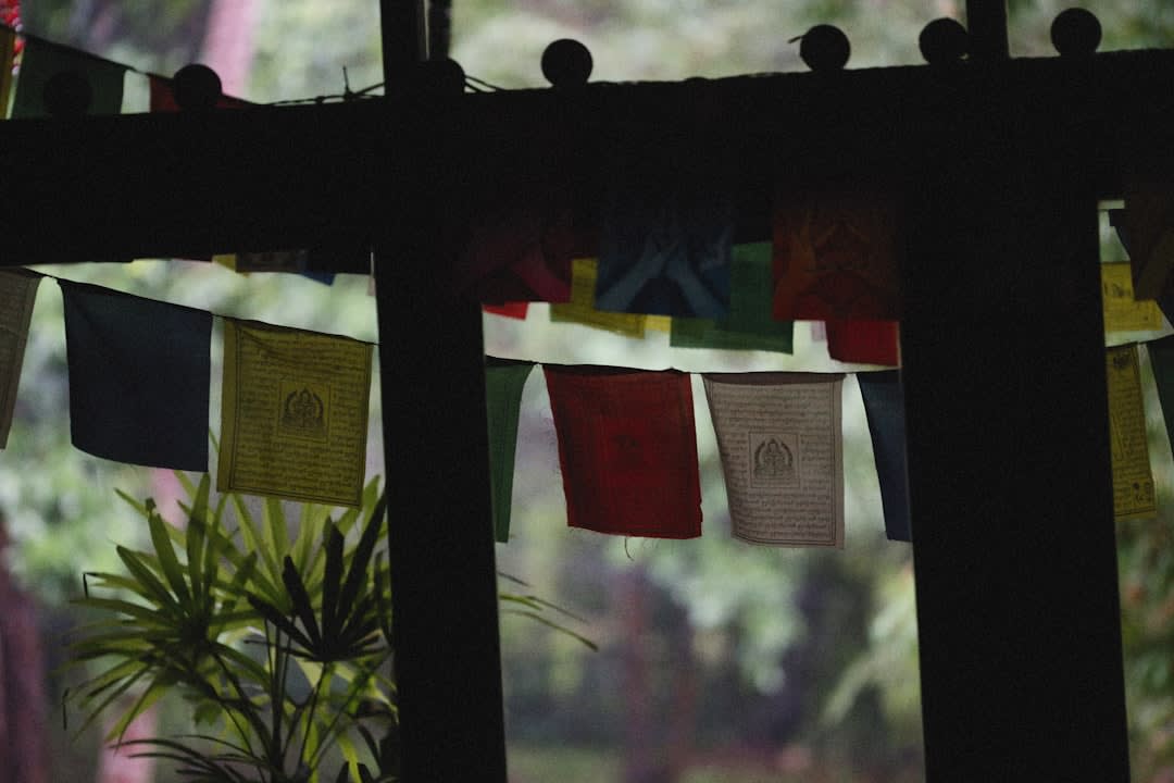 Old Manali's café-lined lanes with prayer flags strung between wooden balconies
