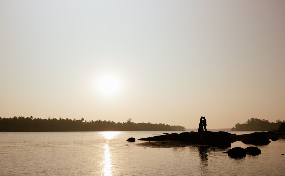 Toad Rock formation overlooking Nakki Lake at sunset in Mount Abu