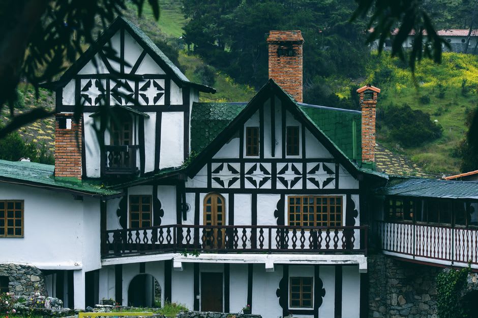 Old stone cottages and a quiet lane in Landour's former British cantonment area