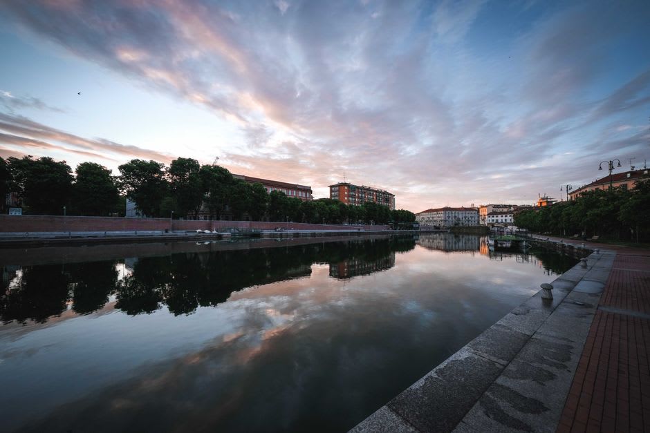 The Busento River running through Cosenza at dusk