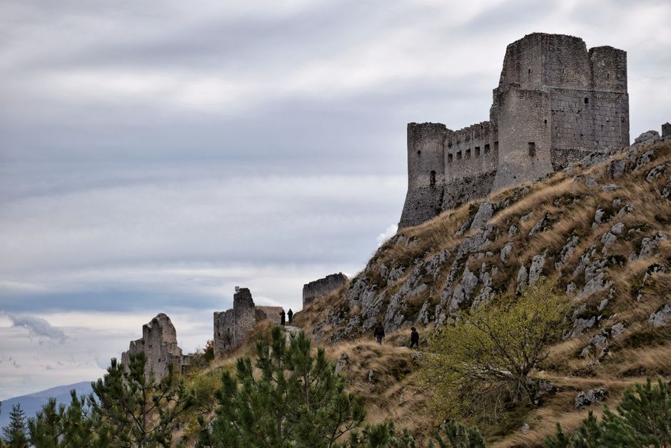 The medieval Rocca Albornoziana fortress overlooking Spoleto's rooftops