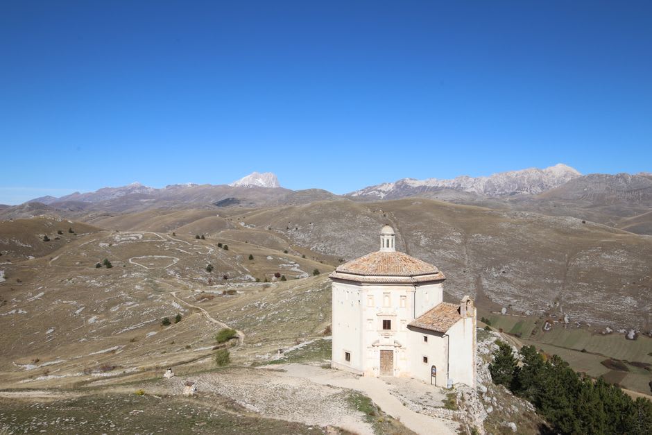 The domed Renaissance facade of the Tempio di Santa Maria della Consolazione outside Todi's walls