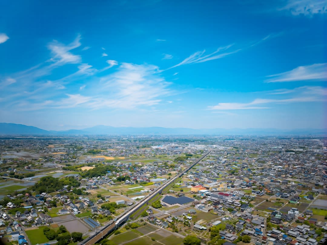 The wooden balcony at the top of Inuyama Castle keep looking out over the Kiso river and plain