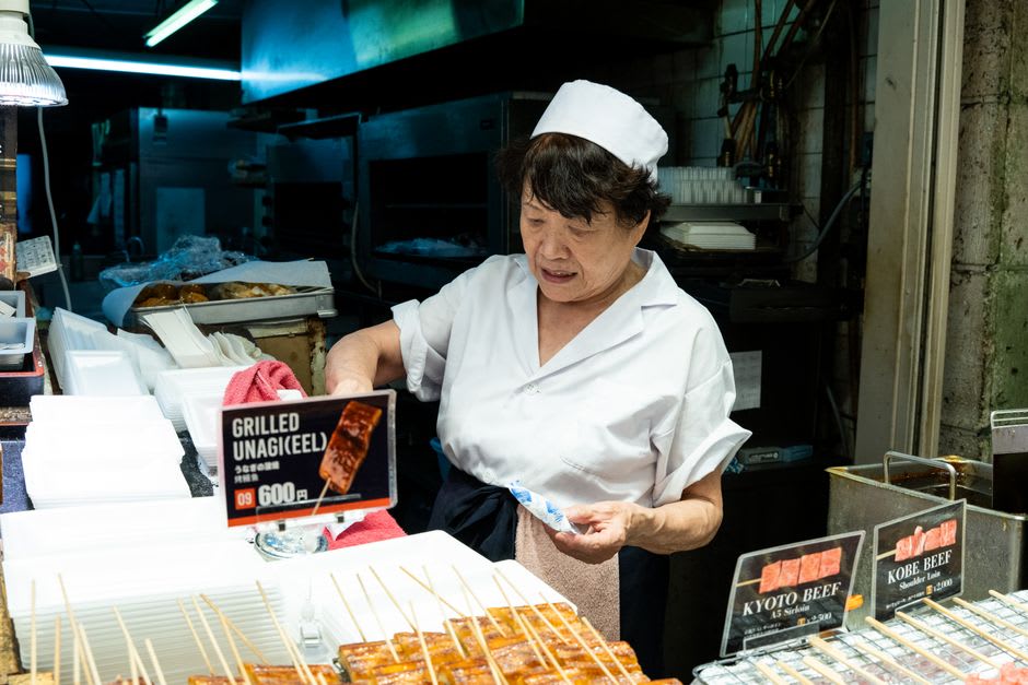 A lacquered box of glazed grilled eel over rice, unaju, served at an old restaurant on Narita's approach street