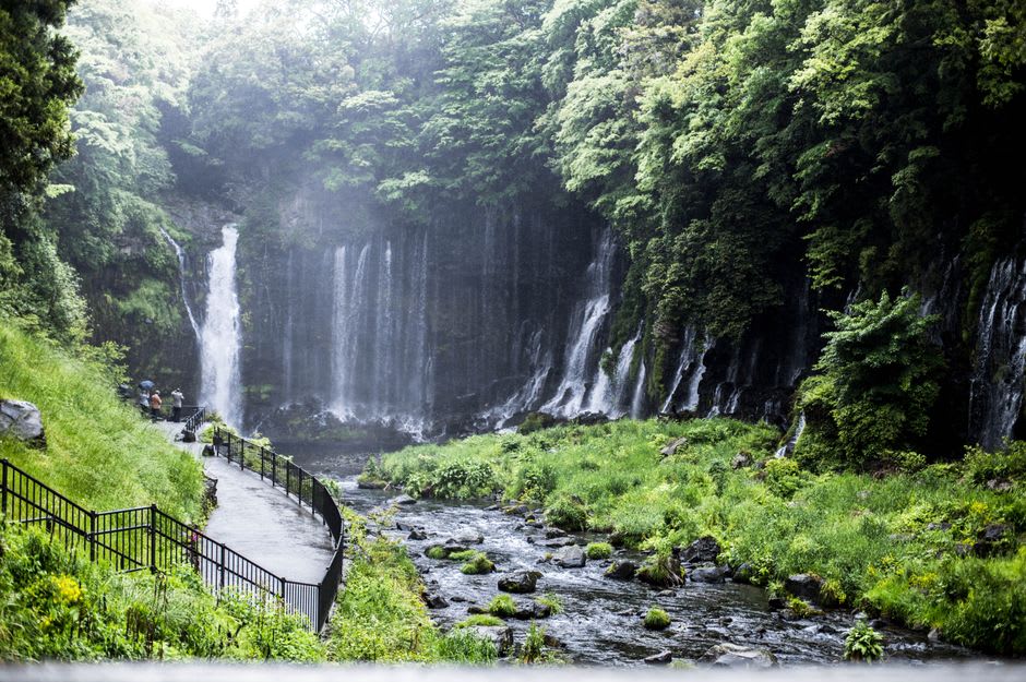 The cave of Amano-Yasukawara near Takachiho, its floor and walls covered with thousands of small stacked stone cairns left by pilgrims