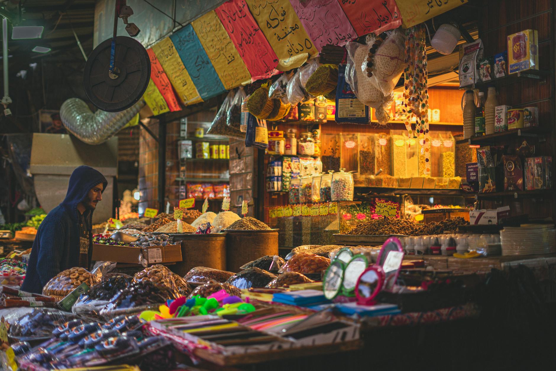 Colorful Jordanian mezze spread at a traditional Amman restaurant