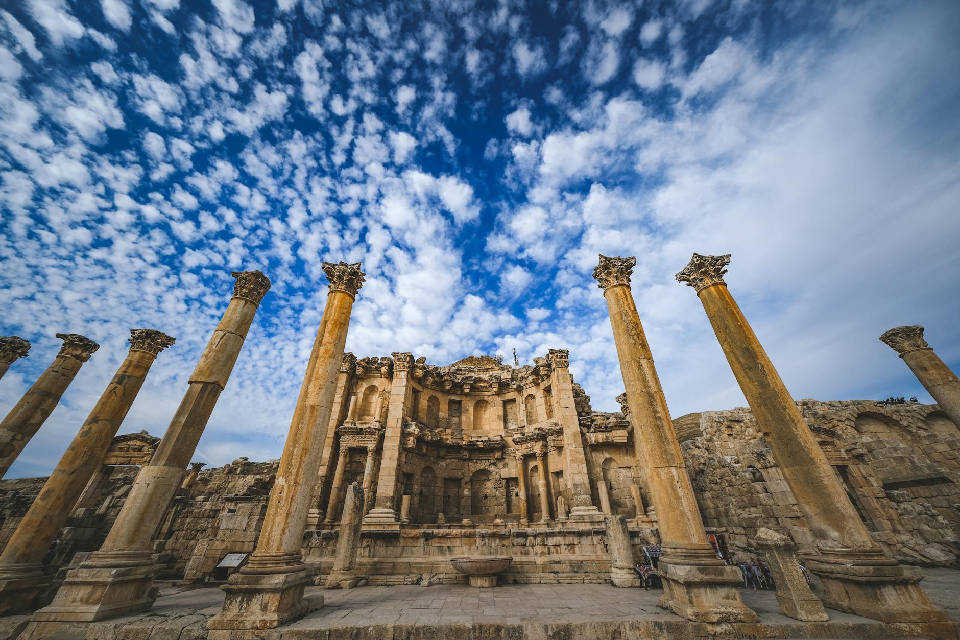 Ancient Roman ruins and archaeological remains at Jerash