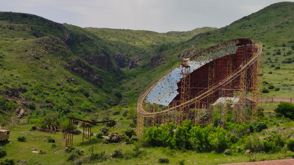 The Soviet-era cosmic ray research station overlooking Big Almaty Lake