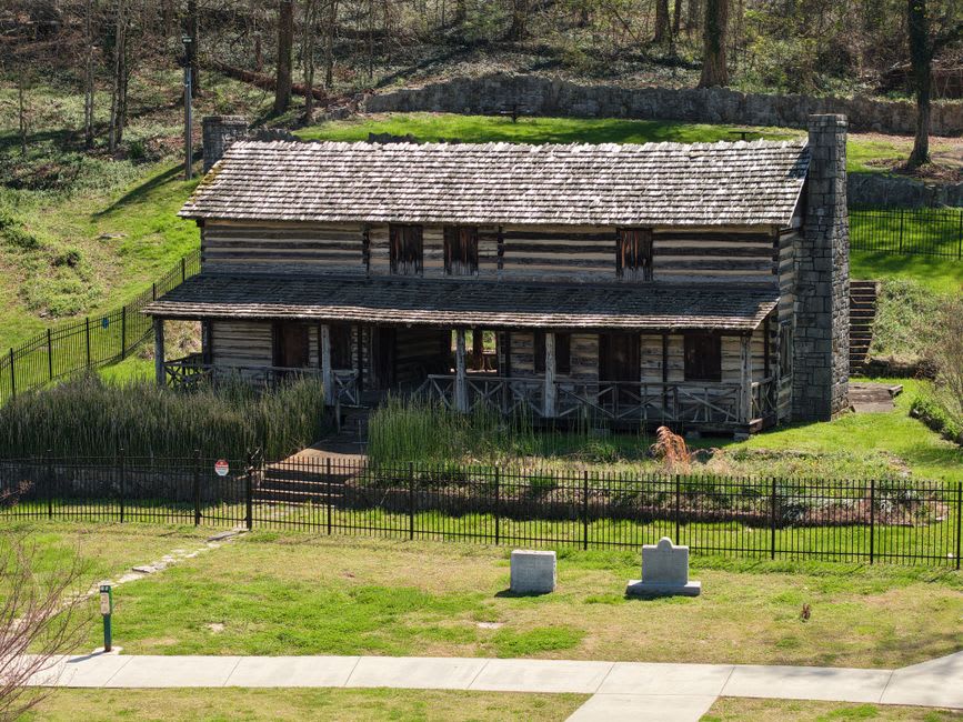 The reconstructed slave quarters at Oak Alley Plantation with exhibits on the enslaved workers' lives