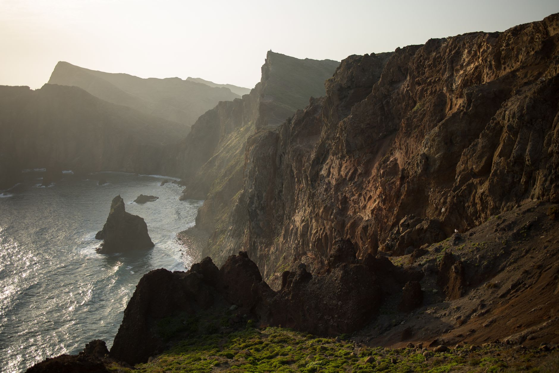 The last rocks of Madeira trailing into the sea, seen from the eastern viewpoint