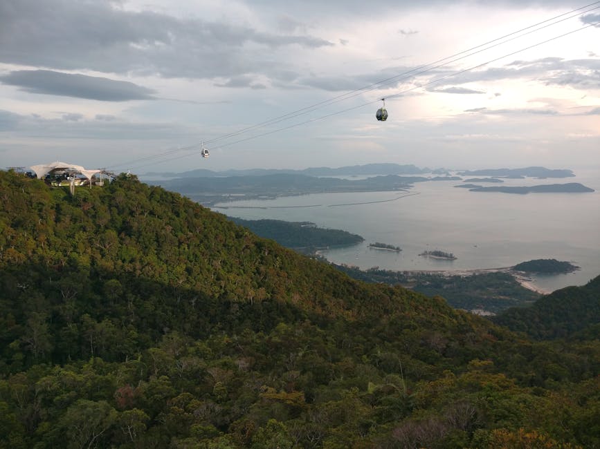 The Langkawi Sky Bridge curving above the rainforest canopy