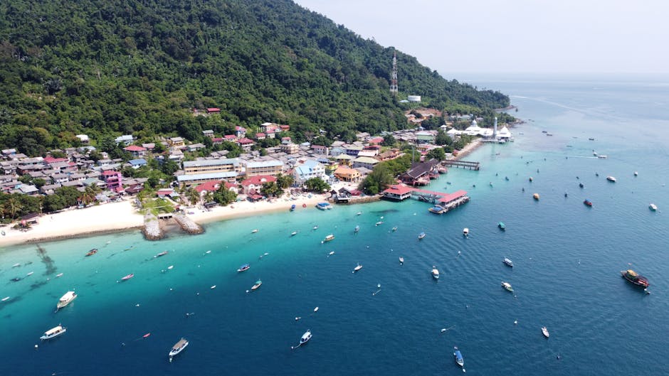 Crystal clear water and white sand beach on the Perhentian Islands