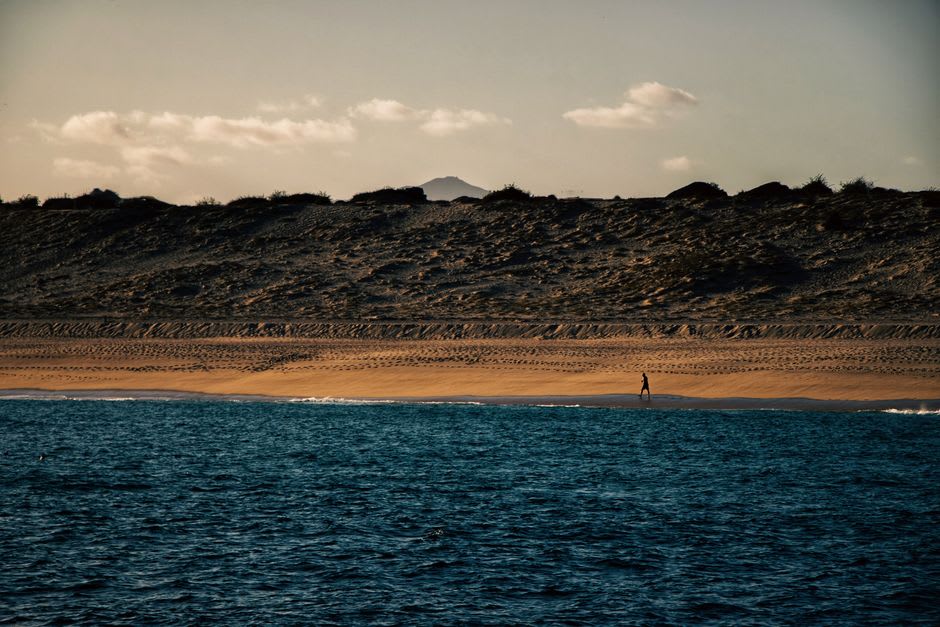 Kiteboarders riding the consistent nortes wind off the East Cape, Los Barriles