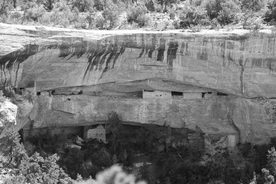 Adobe cliff rooms in a volcanic alcove at Cuarenta Casas, Chihuahua