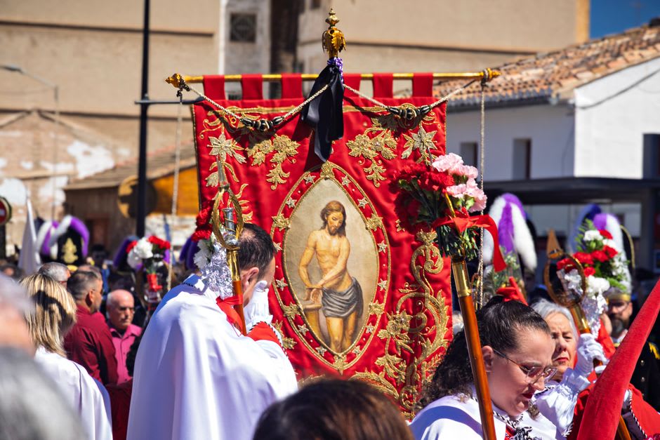 Fariseo masks and ceremonial regalia during Semana Santa in Onavas
