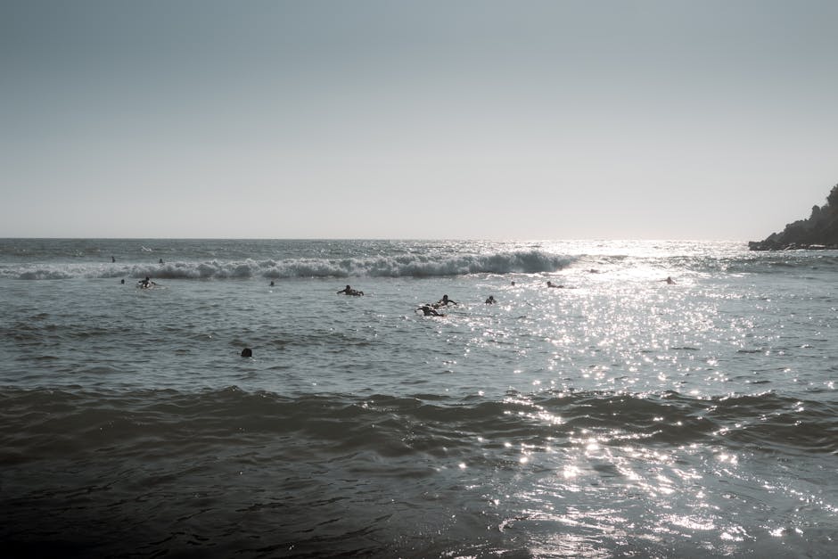 Pacific coast beach town atmosphere at golden hour