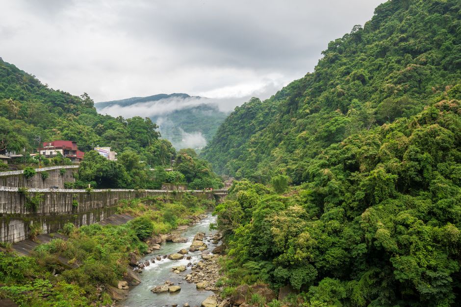 A waterfall dropping into a clear pool in the Sierra Gorda canyon outside Xichú