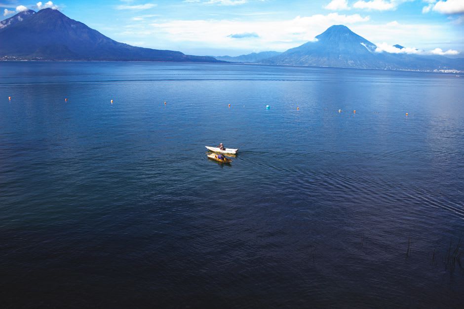 The turquoise crater lake of Laguna de Apoyo seen from Catarina's mirador