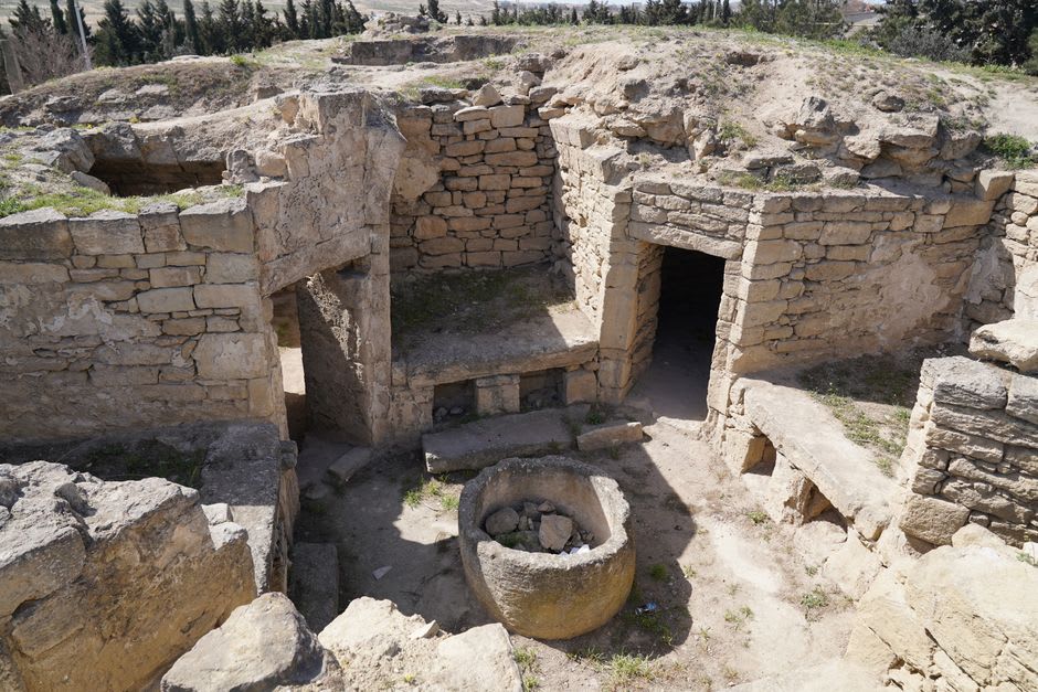 Excavated stone foundations of a colonial building at León Viejo