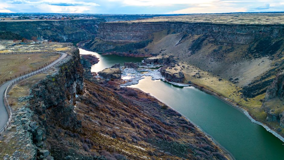 The Snake River winding through the steep walls of Hells Canyon