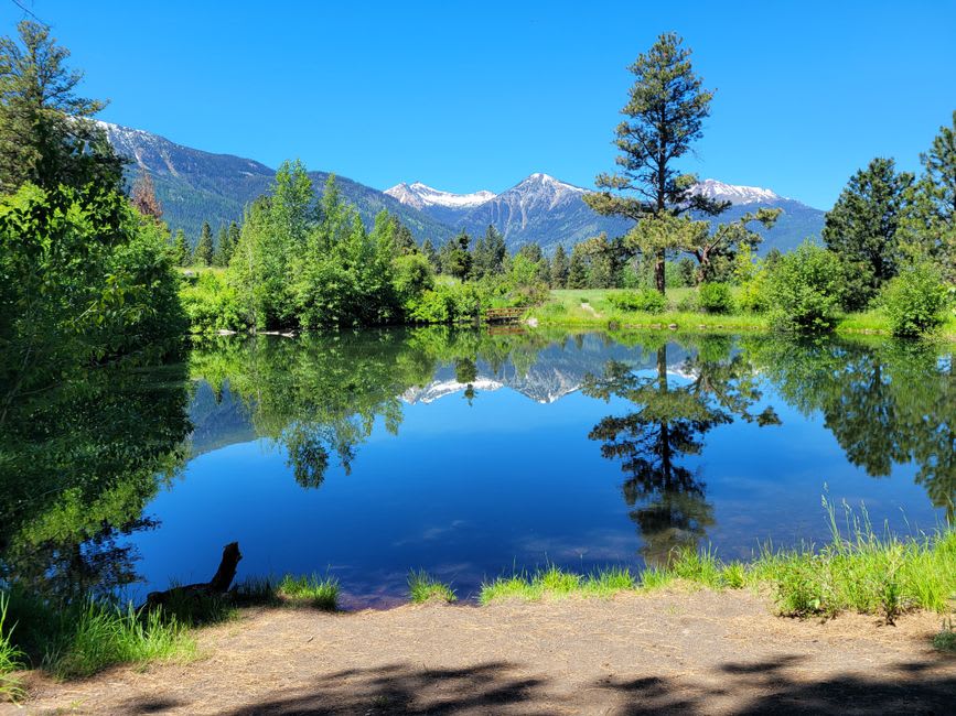 Wallowa Lake with lateral moraines rising on either shore
