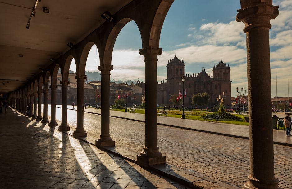 San Pedro Market stalls with colourful produce and Andean textiles
