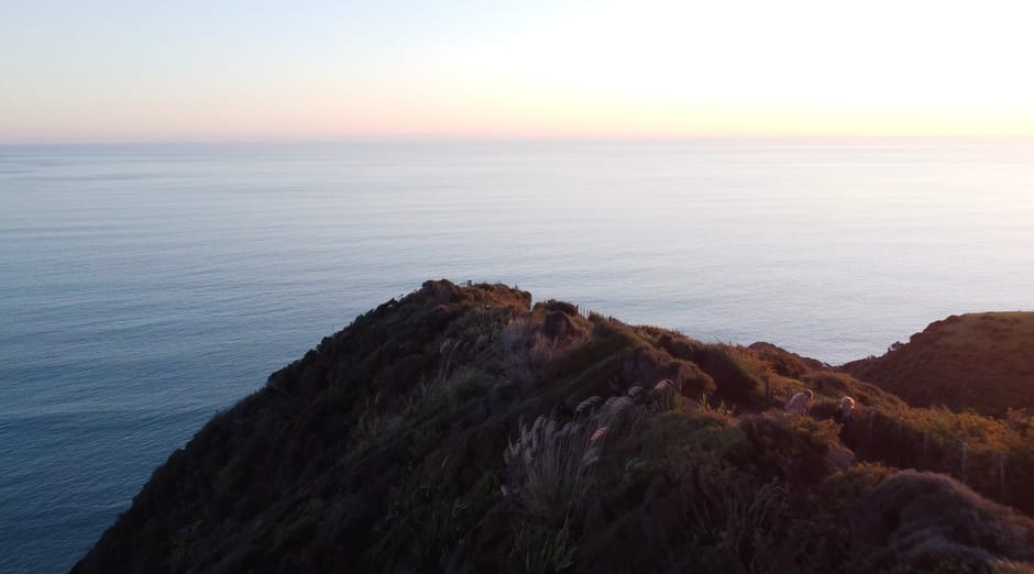 Locals watching the sunset from a clifftop viewpoint above the Atlantic in Zambujeira do Mar