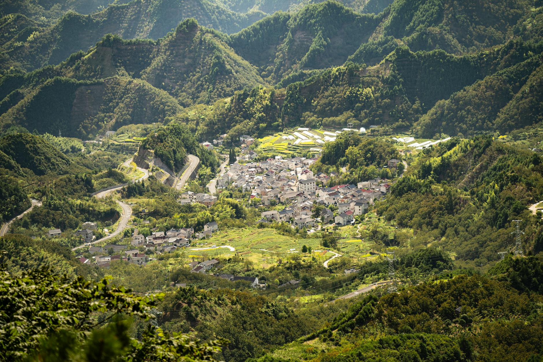 Colorful traditional Asiri village with painted stone buildings