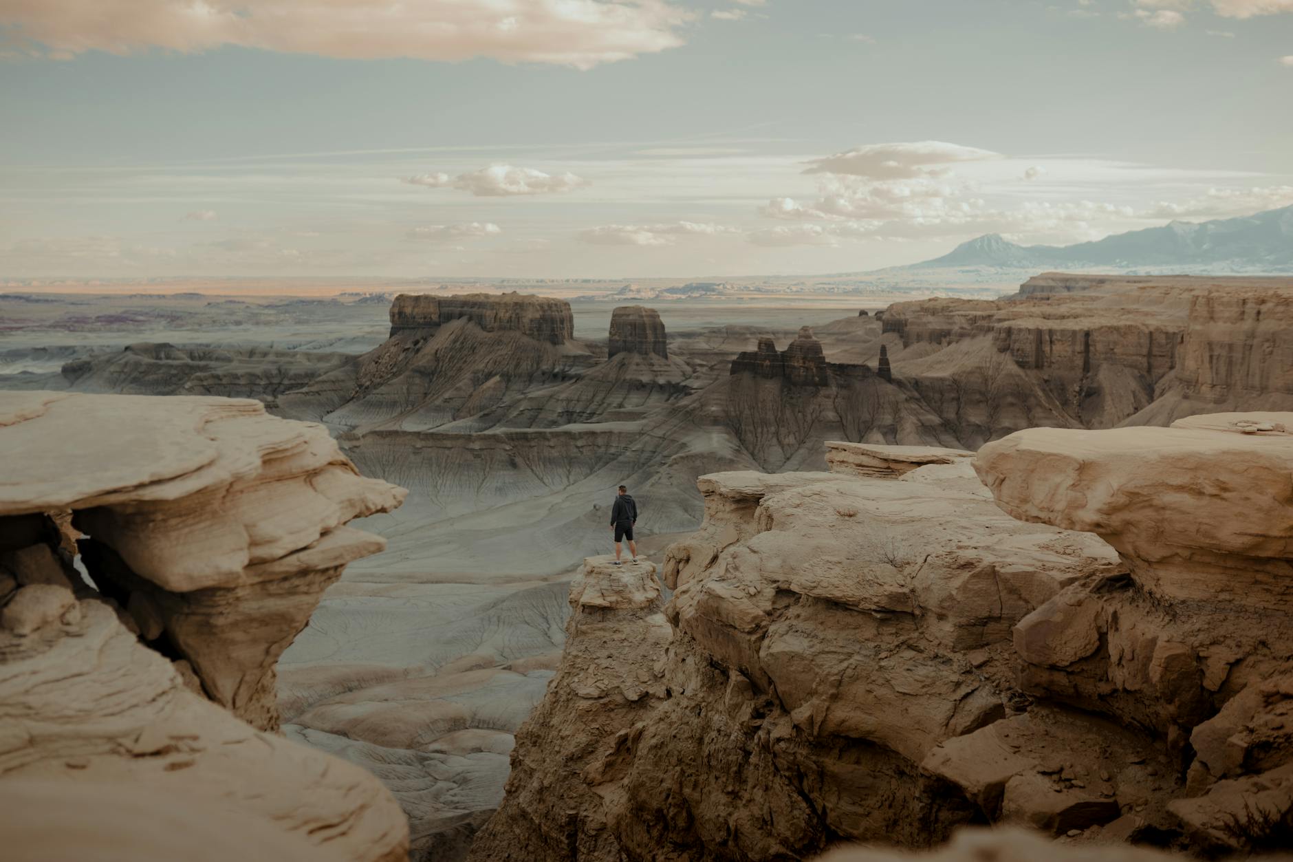 Vast desert canyon view from the escarpment edge